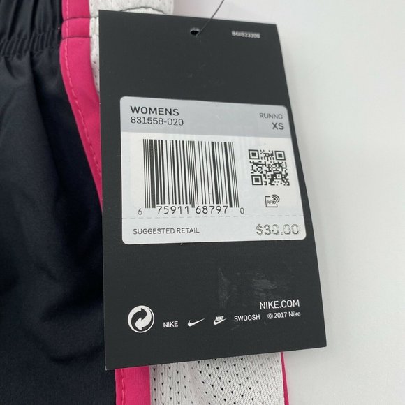Nike Women's Tempo Dry Core 3" Running Shorts Black/Pink/White 831558 sz XS NWT - Picture 4 of 7